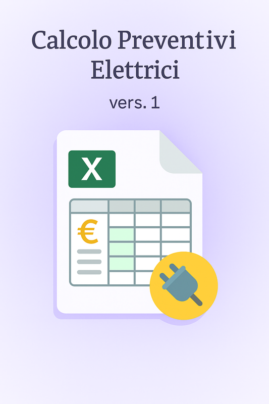 Foglio Excel Calcolo Preventivo Impianti Elettrici vers.1